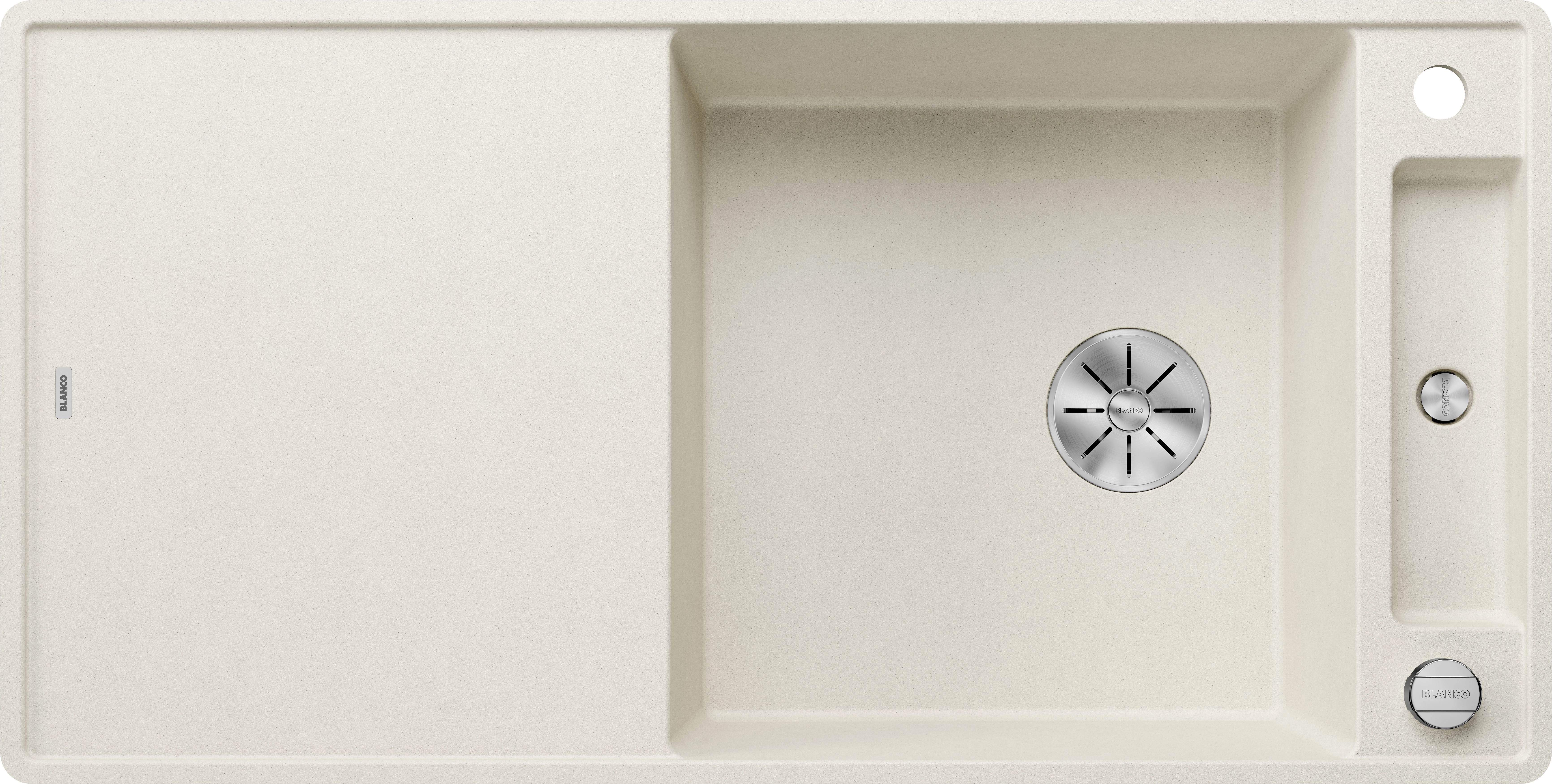 BLANCO AXIA III XL 6S-F törtfehér fa tart., SZINTBE ÉPÍTÉS